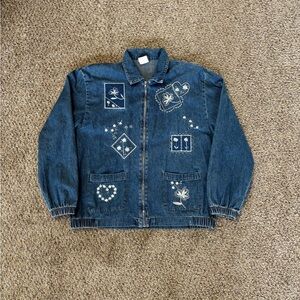 Teddi Blue Denim Jacket with Embroidery